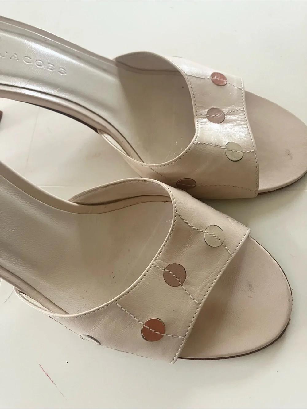 Vintage Marc Jacobs Polka Dot Open-Toe Heeled Mules 7.5